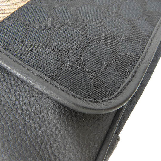 COACH Shoulder Bag C6583 Canvas, Leather black mens Used Authentic