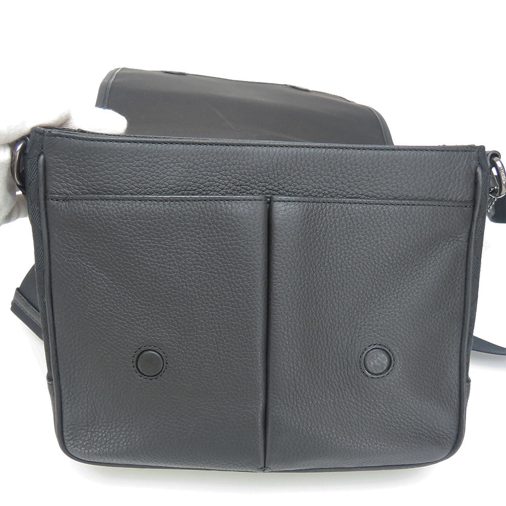 COACH Shoulder Bag C6583 Canvas, Leather black mens Used Authentic