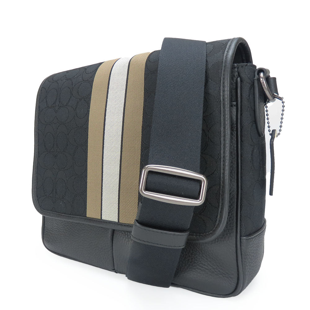 COACH Shoulder Bag C6583 Canvas, Leather black mens Used Authentic