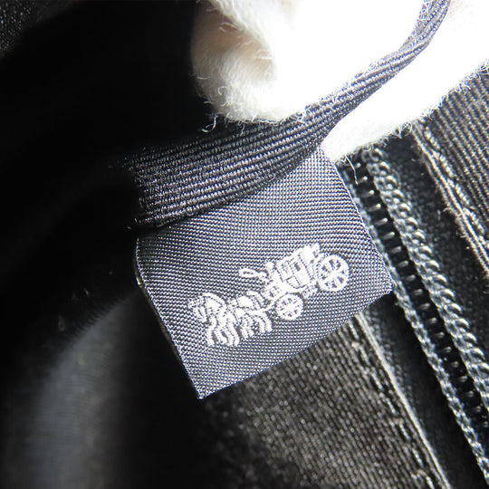 COACH Shoulder Bag C6583 Canvas, Leather black mens Used Authentic