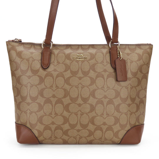 COACH Tote Bag F29208 PVC, Leather Brown Women Used Authentic