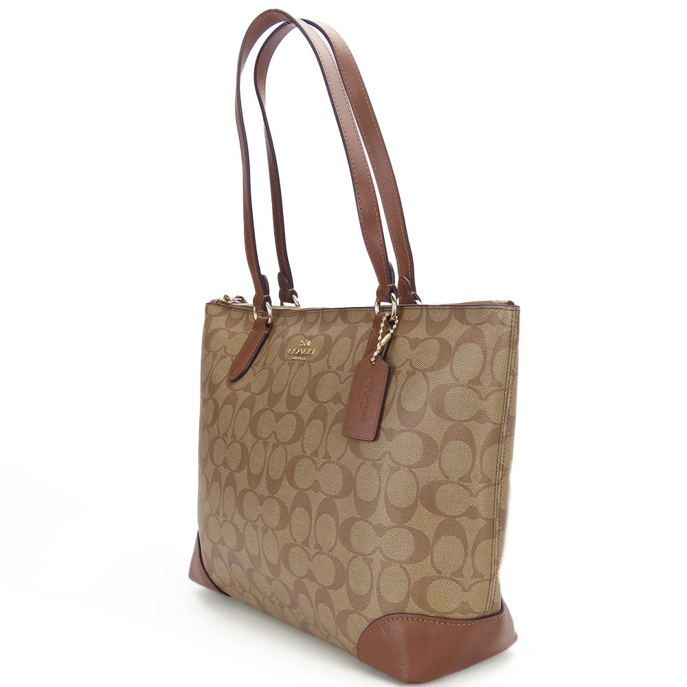 COACH Tote Bag F29208 PVC, Leather Brown Women Used Authentic