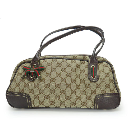 GUCCI Boston Duffel bag 161720 GG canvas, leather beige Sherry Women Used Authentic