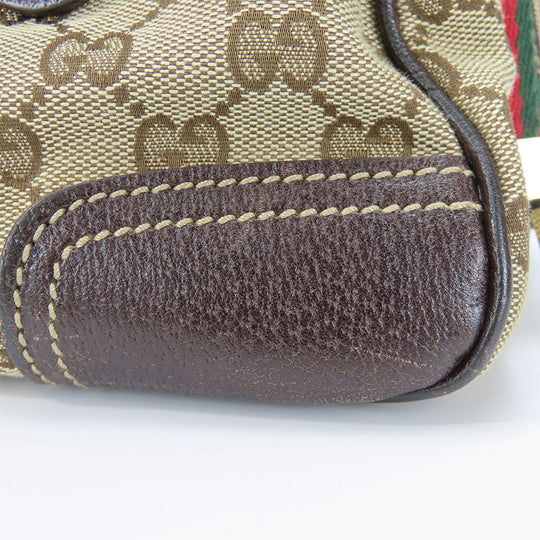 GUCCI Boston Duffel bag 161720 GG canvas, leather beige Sherry Women Used Authentic