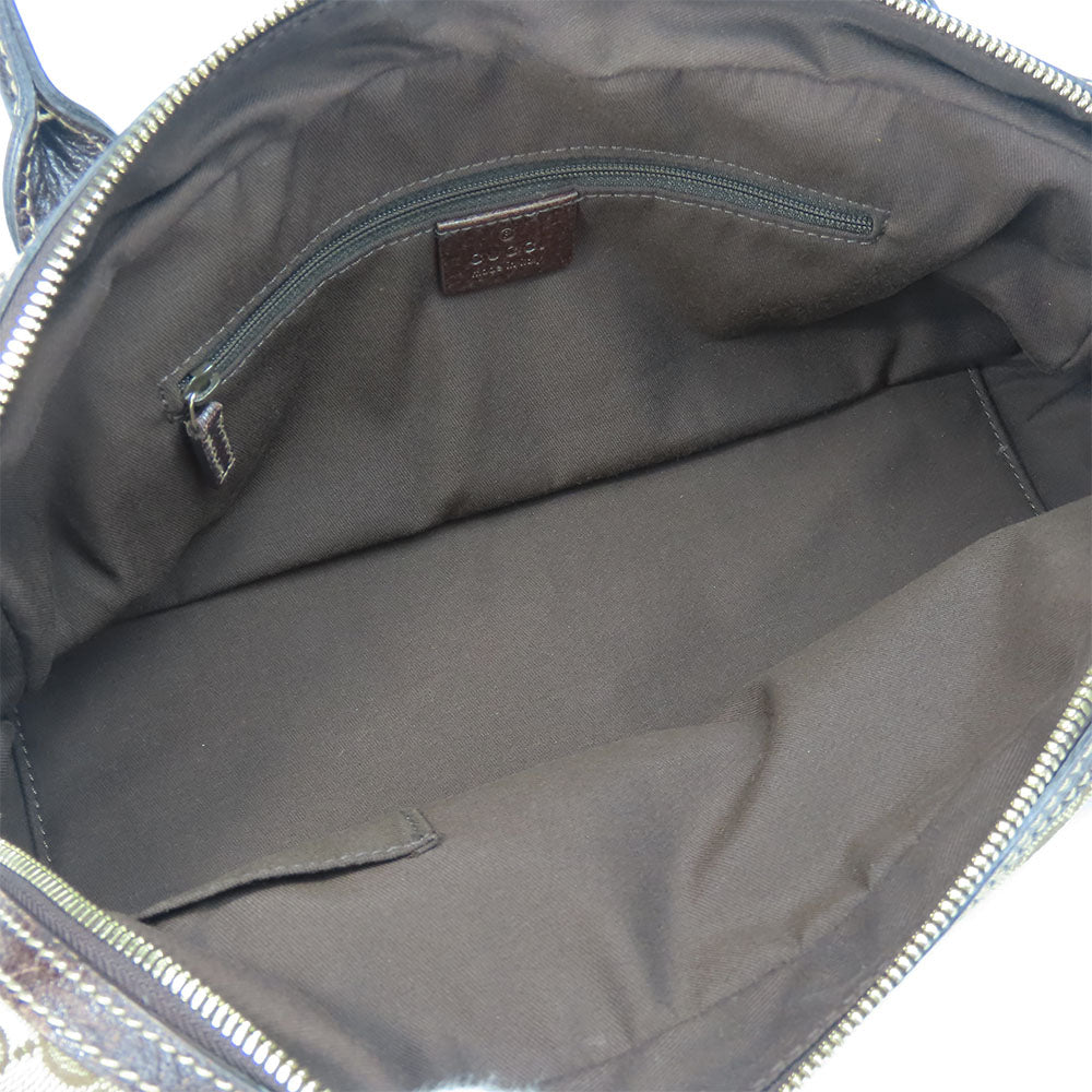 GUCCI Boston Duffel bag 161720 GG canvas, leather beige Sherry Women Used Authentic