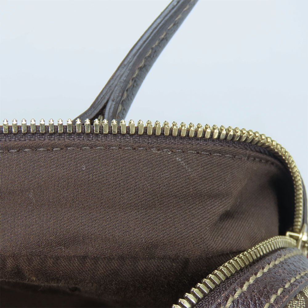 GUCCI Boston Duffel bag 161720 GG canvas, leather beige Sherry Women Used Authentic