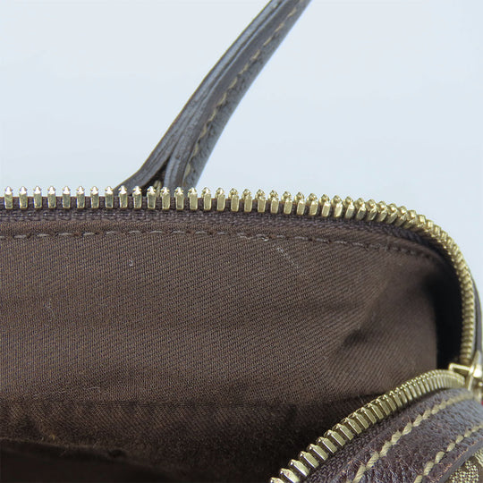 GUCCI Boston Duffel bag 161720 GG canvas, leather beige Sherry Women Used Authentic