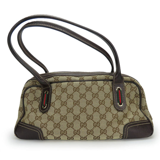 GUCCI Boston Duffel bag 161720 GG canvas, leather beige Sherry Women Used Authentic