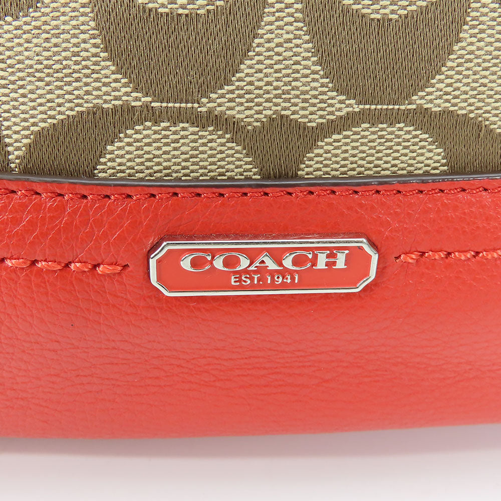 COACH Shoulder Bag F24028 Canvas, Leather Brown Women Used Authentic