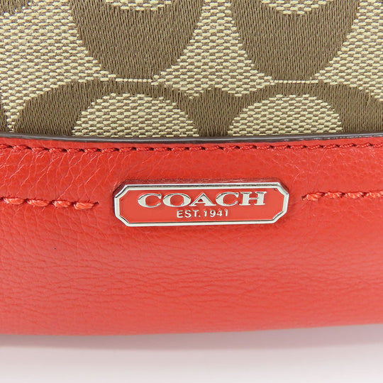 COACH Shoulder Bag F24028 Canvas, Leather Brown Women Used Authentic
