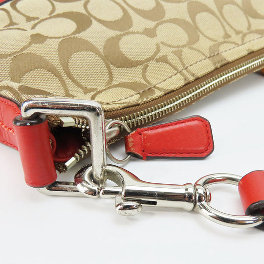 COACH Shoulder Bag F24028 Canvas, Leather Brown Women Used Authentic