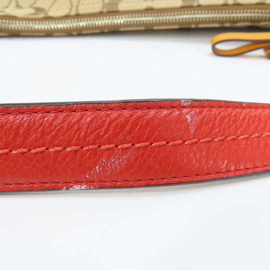 COACH Shoulder Bag F24028 Canvas, Leather Brown Women Used Authentic