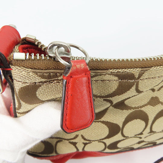 COACH Shoulder Bag F24028 Canvas, Leather Brown Women Used Authentic