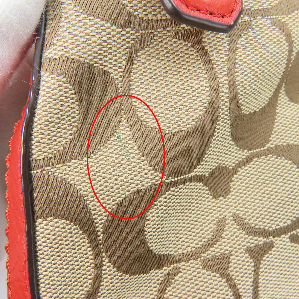 COACH Shoulder Bag F24028 Canvas, Leather Brown Women Used Authentic