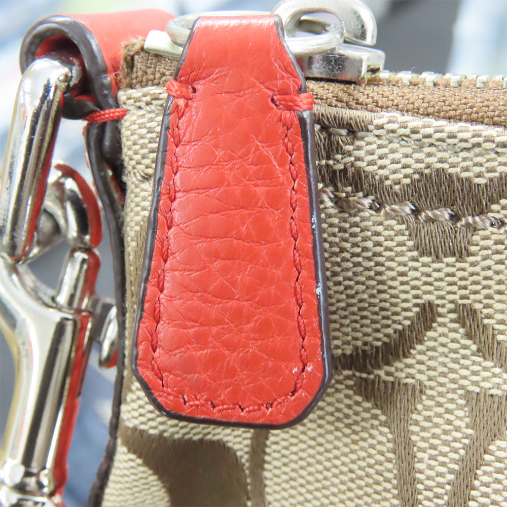 COACH Shoulder Bag F24028 Canvas, Leather Brown Women Used Authentic