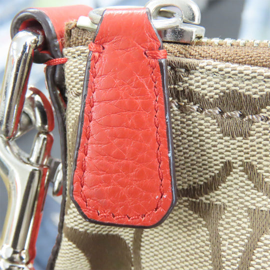 COACH Shoulder Bag F24028 Canvas, Leather Brown Women Used Authentic