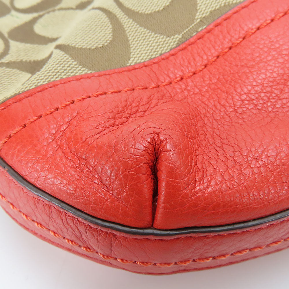 COACH Shoulder Bag F24028 Canvas, Leather Brown Women Used Authentic