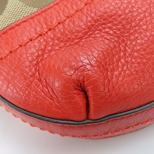 COACH Shoulder Bag F24028 Canvas, Leather Brown Women Used Authentic