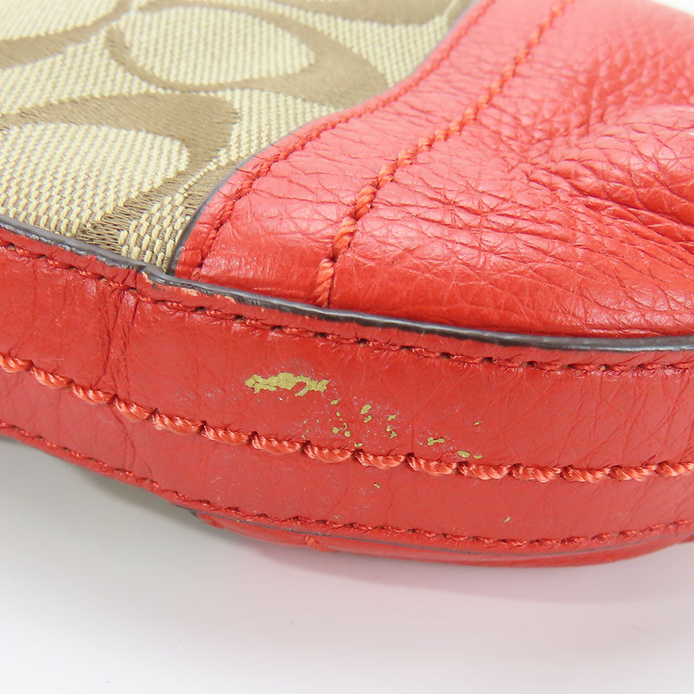 COACH Shoulder Bag F24028 Canvas, Leather Brown Women Used Authentic