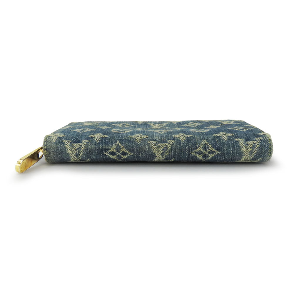 LOUIS VUITTON Long Wallet Purse M95341 Monogram denim Blue type Zippy wallet