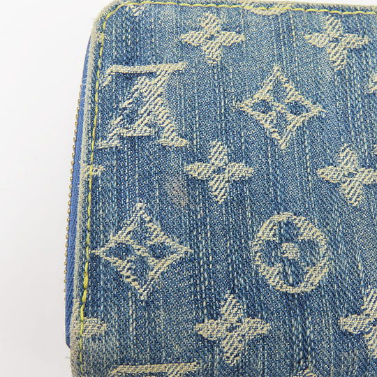 LOUIS VUITTON Long Wallet Purse M95341 Monogram denim Blue type Zippy wallet