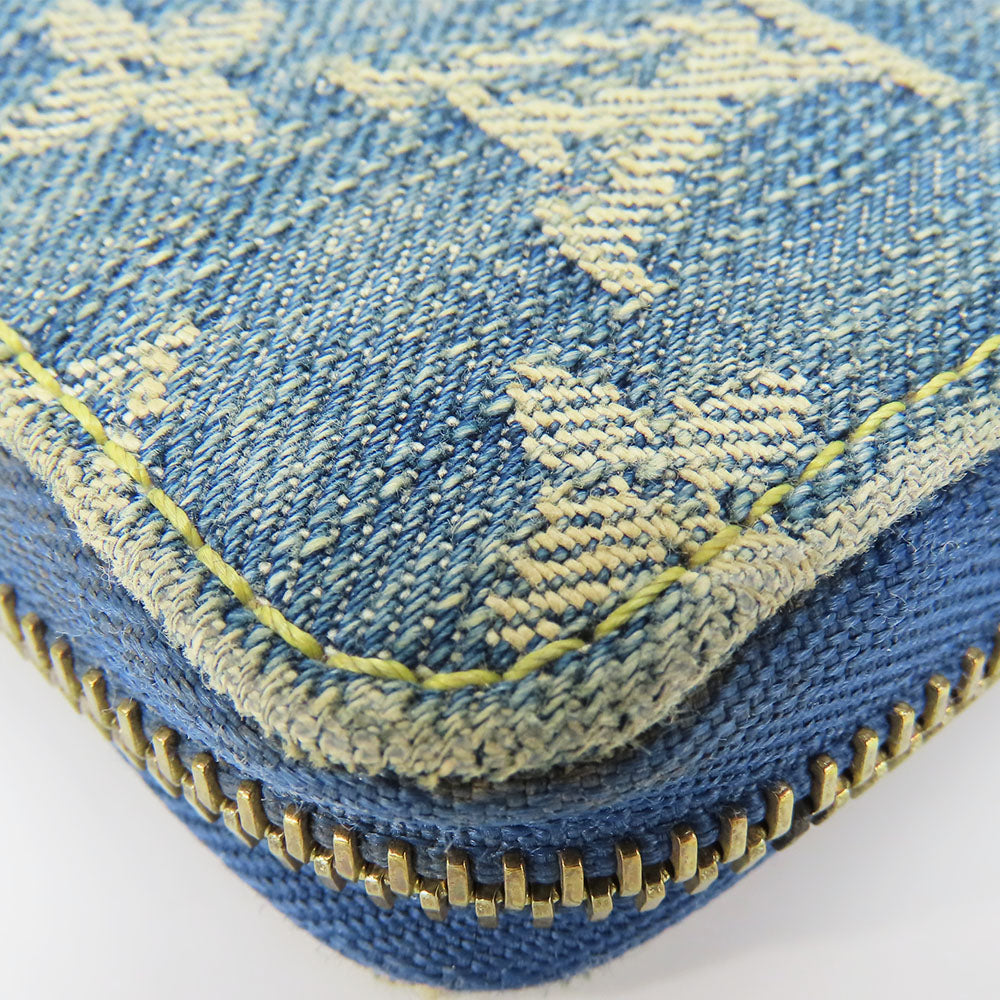 LOUIS VUITTON Long Wallet Purse M95341 Monogram denim Blue type Zippy wallet