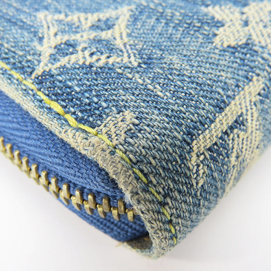 LOUIS VUITTON Long Wallet Purse M95341 Monogram denim Blue type Zippy wallet