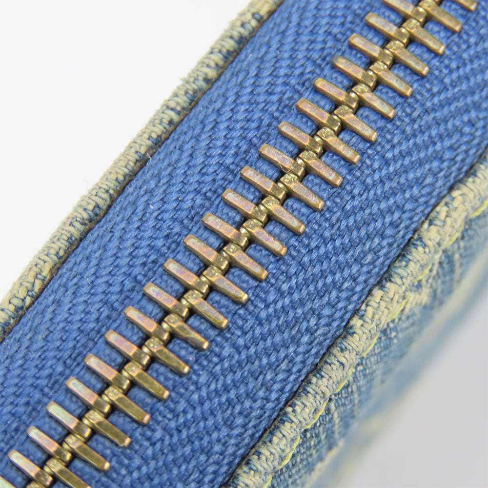LOUIS VUITTON Long Wallet Purse M95341 Monogram denim Blue type Zippy wallet