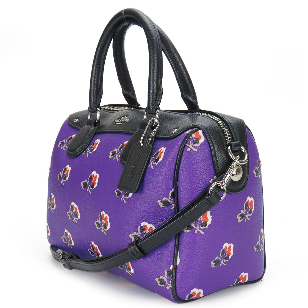 COACH Handbag F55464 Leather, PVC purple Women Used Authentic