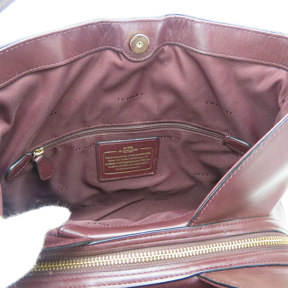COACH Tote Bag 38369 leather wine-red Women Used Authentic