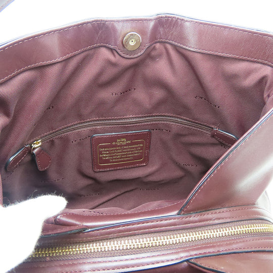 COACH Tote Bag 38369 leather wine-red Women Used Authentic