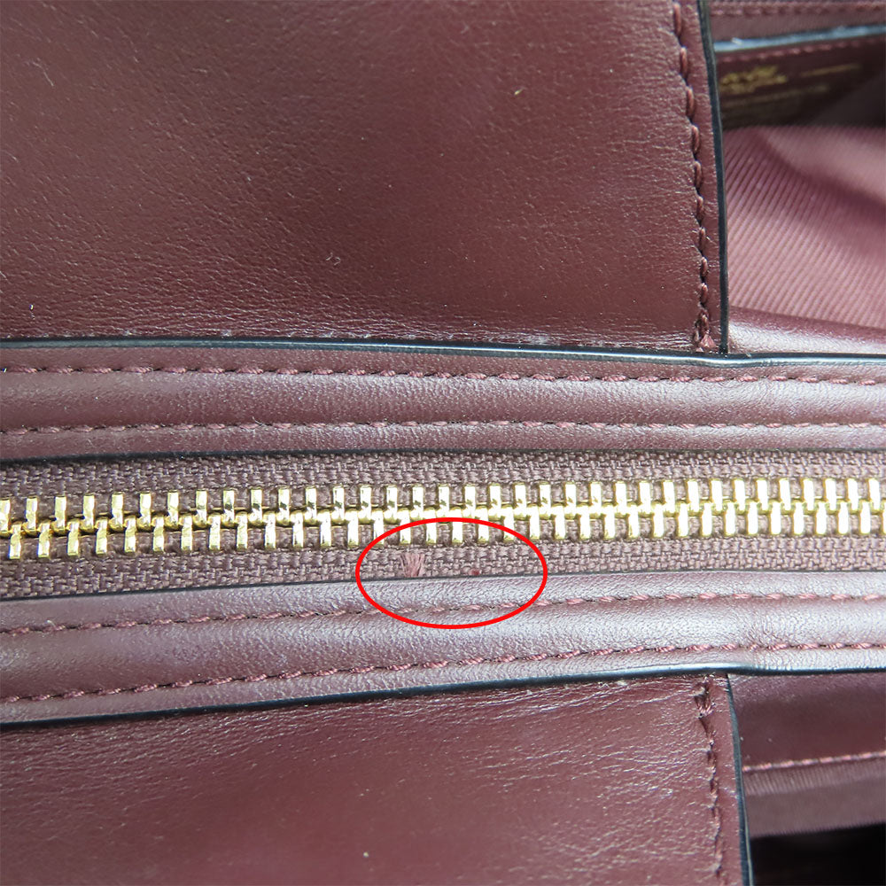 COACH Tote Bag 38369 leather wine-red Women Used Authentic