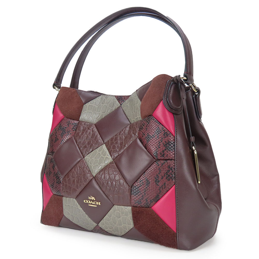 COACH Tote Bag 38369 leather wine-red Women Used Authentic