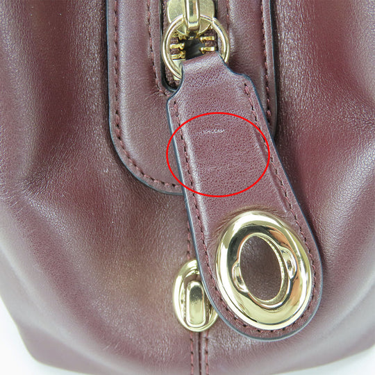 COACH Tote Bag 38369 leather wine-red Women Used Authentic