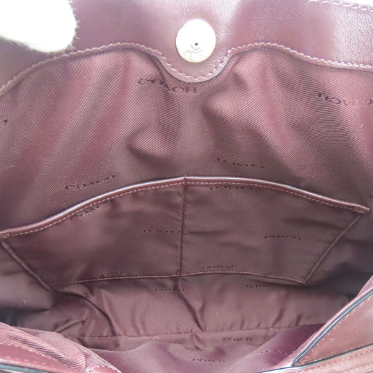 COACH Tote Bag 38369 leather wine-red Women Used Authentic