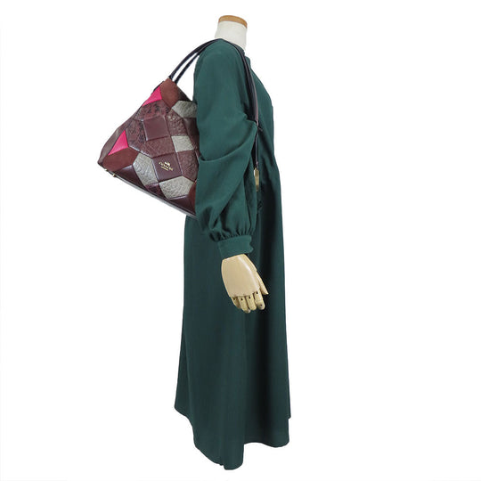 COACH Tote Bag 38369 leather wine-red Women Used Authentic