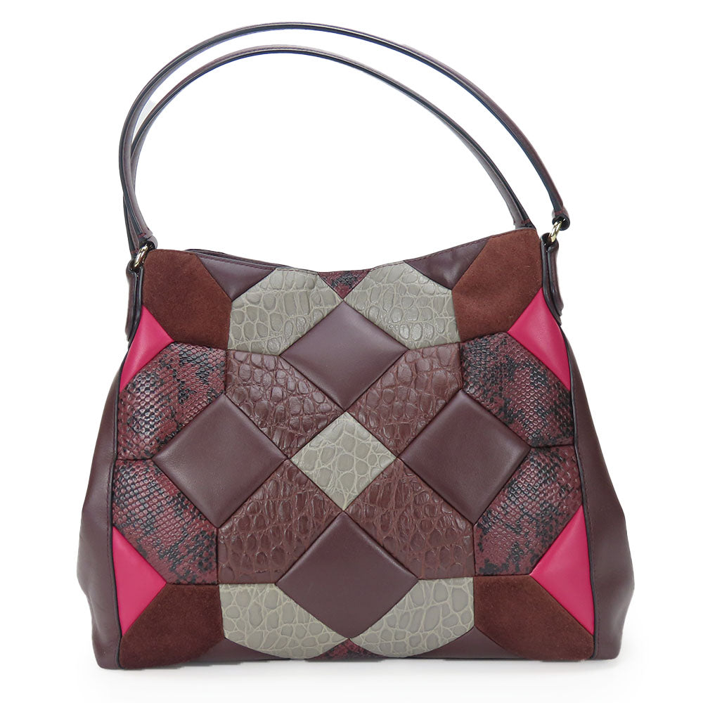 COACH Tote Bag 38369 leather wine-red Women Used Authentic