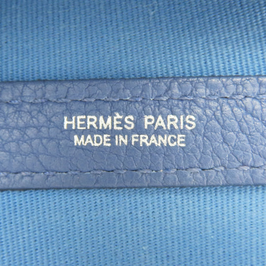 HERMES Tote Bag Leather, Canvas blue Garden party unisex(Unisex) Used Authentic