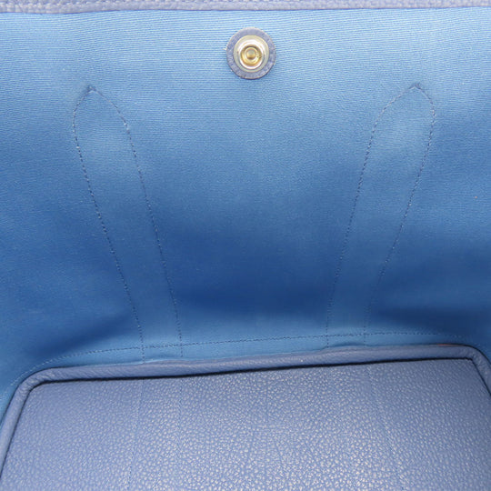 HERMES Tote Bag Leather, Canvas blue Garden party unisex(Unisex) Used Authentic