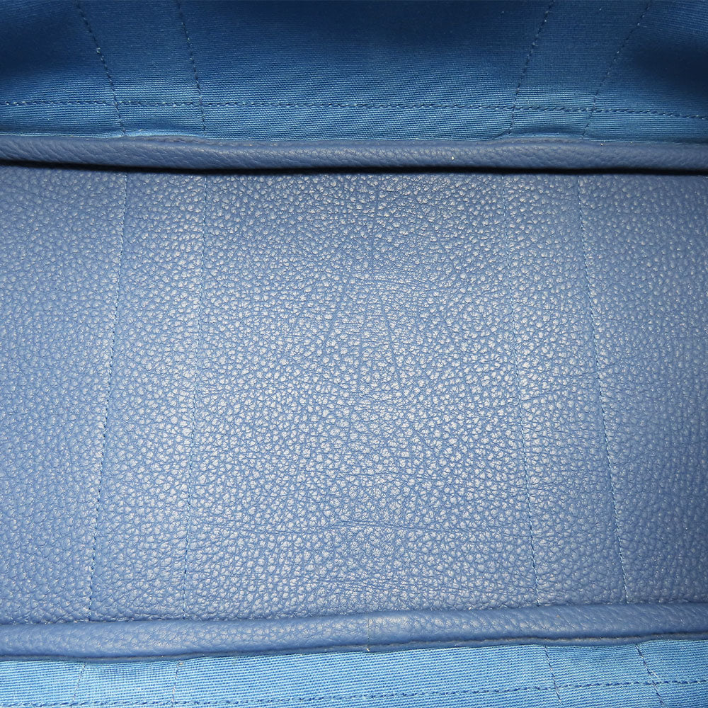 HERMES Tote Bag Leather, Canvas blue Garden party unisex(Unisex) Used Authentic