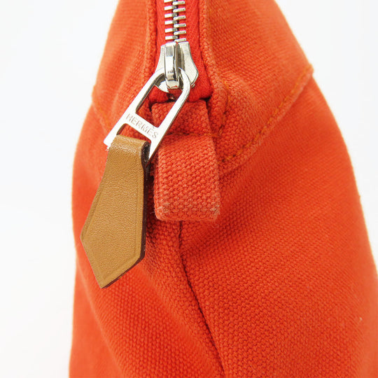 HERMES Pouch Cotton canvas Orange Bored