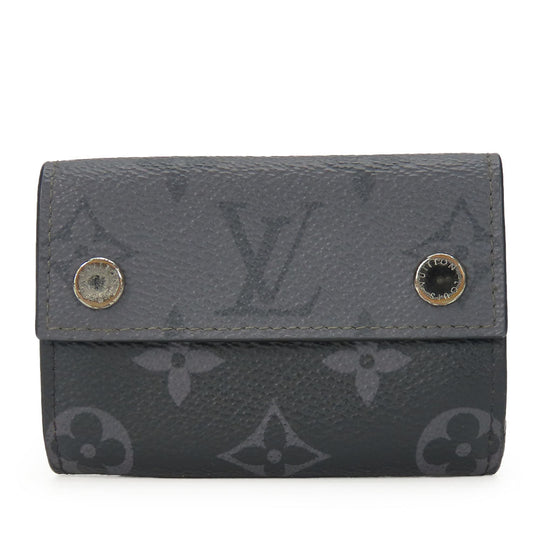 LOUIS VUITTON Tri-fold wallet M45417 Monogram Eclipse black Compact wallet Discovery mens Used Authentic
