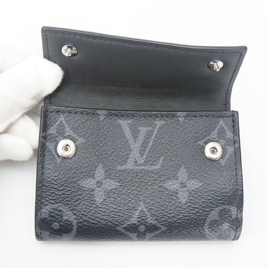 LOUIS VUITTON Tri-fold wallet M45417 Monogram Eclipse black Compact wallet Discovery mens Used Authentic