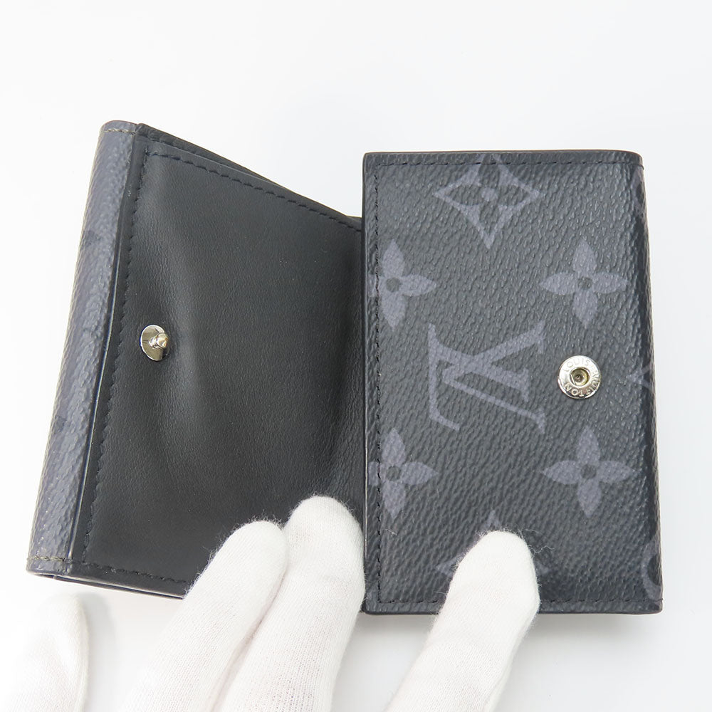 LOUIS VUITTON Tri-fold wallet M45417 Monogram Eclipse black Compact wallet Discovery mens Used Authentic