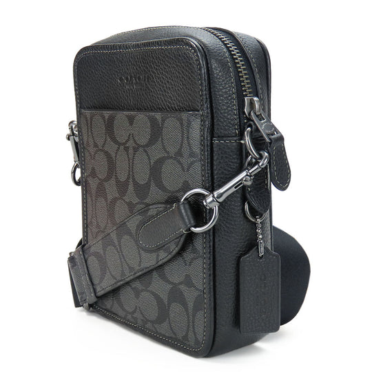 COACH Shoulder Bag CC009 PVC, Leather black mens Used Authentic