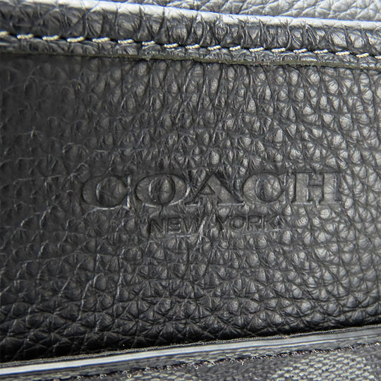 COACH Shoulder Bag CC009 PVC, Leather black mens Used Authentic
