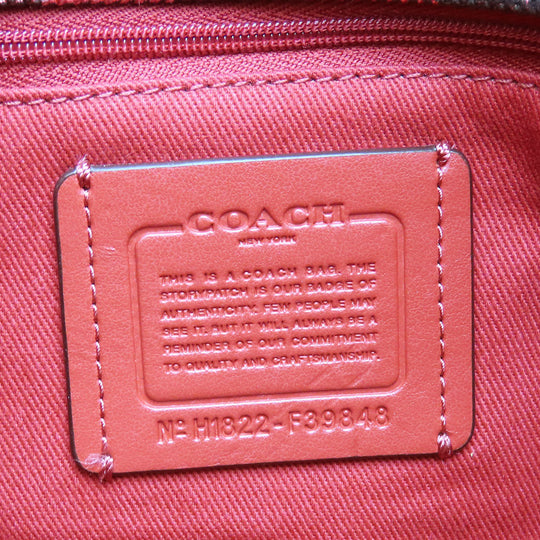 COACH Tote Bag F39848 Canvas, Leather Red Women Used Authentic