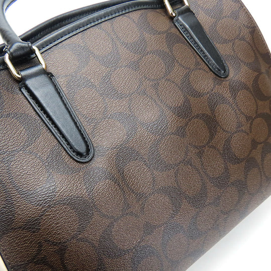 COACH Handbag F57492 PVC, Leather Brown Women Used Authentic