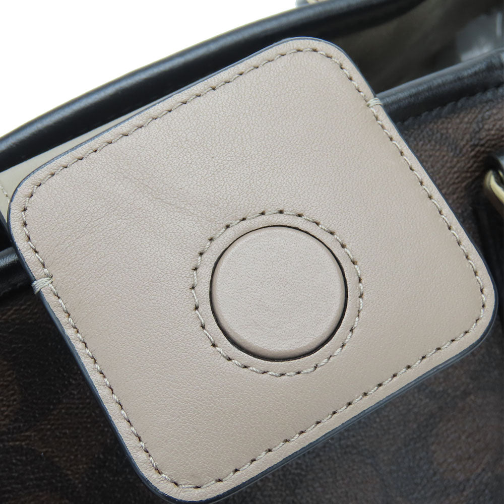 COACH Handbag F57492 PVC, Leather Brown Women Used Authentic