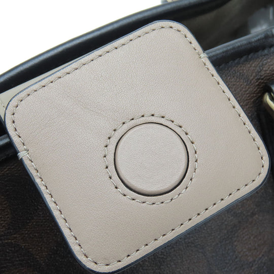 COACH Handbag F57492 PVC, Leather Brown Women Used Authentic